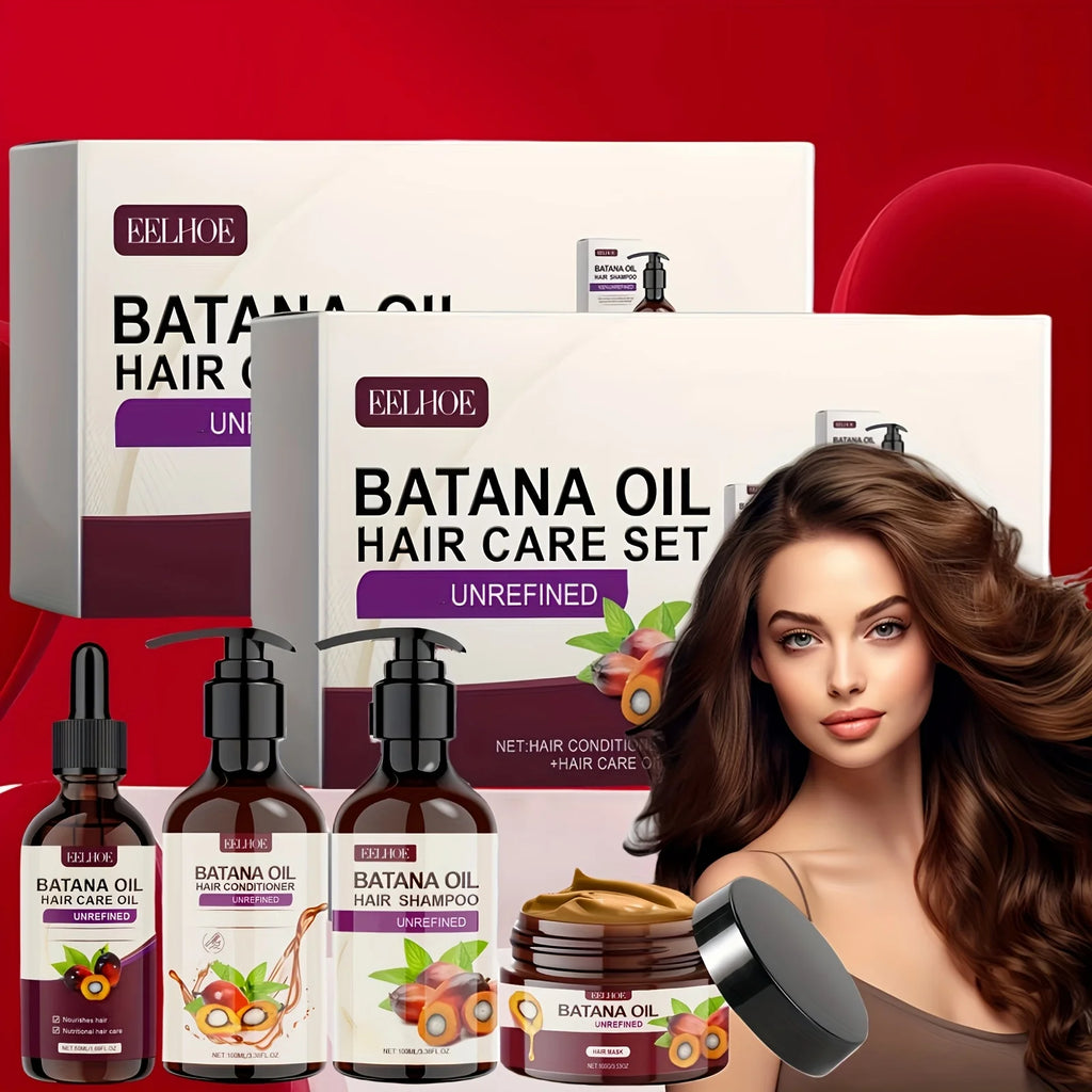 Batana Oil Hair Care Set - Shampoo, Conditioner, Hair Mask and Scalp Oil for All Hair Types